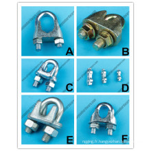 Gréement matériel marin Galv US Type Malleable Wire Clamp